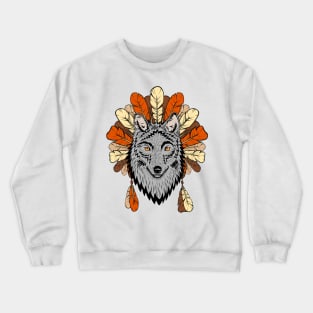 Tribal Wolf Crewneck Sweatshirt